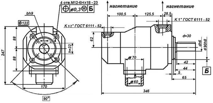 Насос пластинчатый нерегулируемый Г 12, НПл (р=6.3 МПа) - рисунок 5