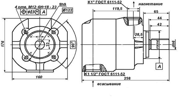 Насос пластинчатый нерегулируемый Г 12, НПл (р=6.3 МПа) - рисунок 4