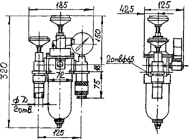 Пневмоблок П-Б1 16/10 - рисунок 2