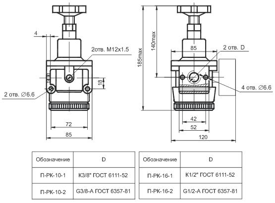 Пневмоклапан редукционный П-РК 10-1, П-РК 16-1 - рисунок 3